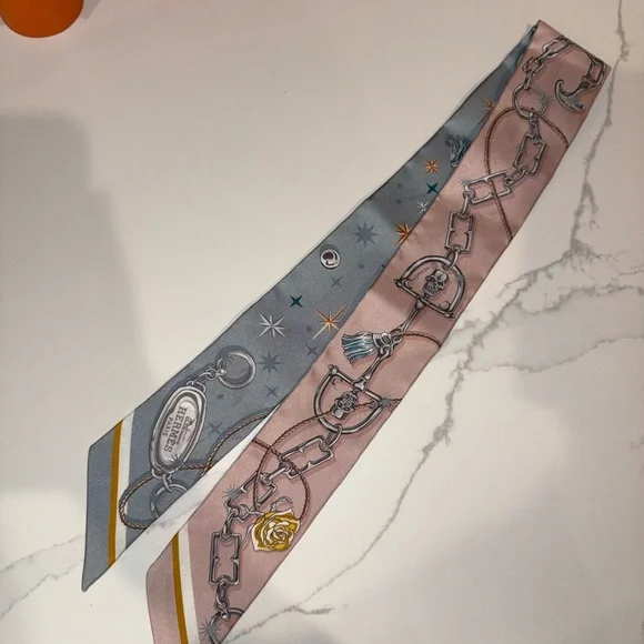 Hermes C'est la Fete Twilly in Pink & Blue Scarf - Picture 4 of 7